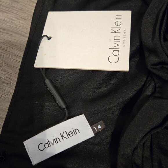 CALVIN KLEIN • Notorious Noir Gown • Femme Fatale Energy 14 NWT Halloween - Picture 3 of 15